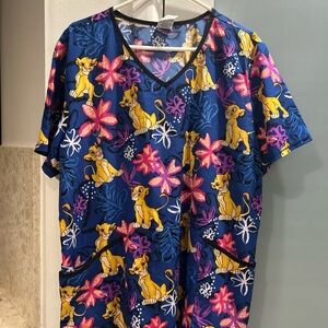 Disney Women’s The Lion King Simba Medical Scrub Top 2XL